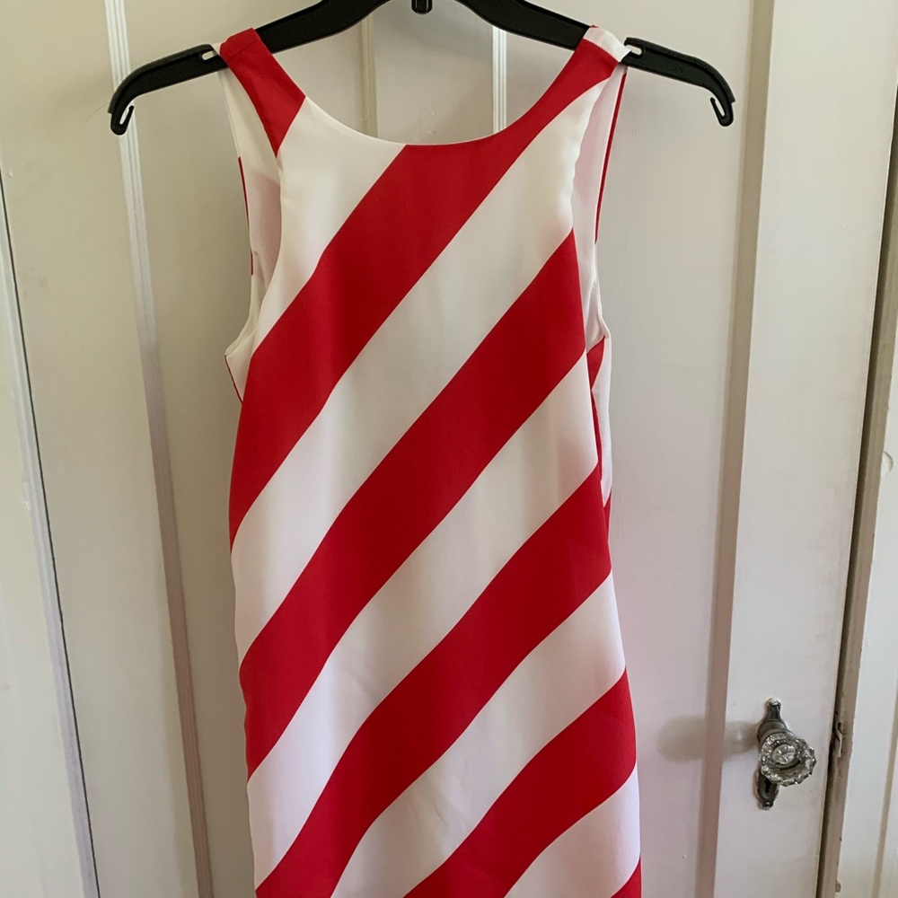 Red white striped dress